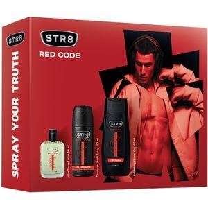 Set ingrijire corp si ten STR8 Red Code: Lotiune after shave 50ml + Deodorant spray, 150ml + Gel de dus, 250ml