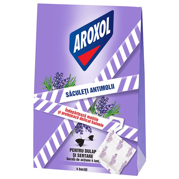 Saculeti anti-molii AROXOL Lavanda, 4 bucati