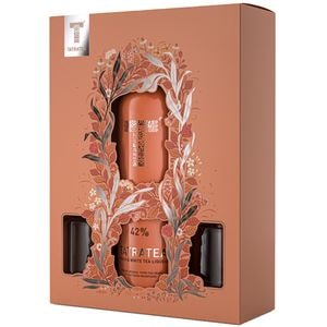 Set Lichior Tatratea Peach & White Tea, 0.7L + 2 pahare