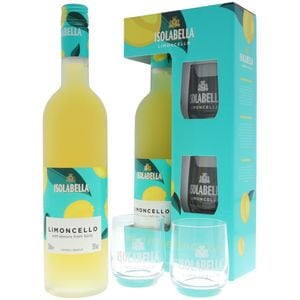 Set Lichior Isolabella Limoncello, 0.7L + 2 pahare