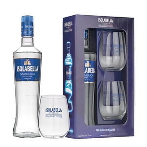 Set Lichior Isolabella Sambuca, 0.7L + 2 pahare