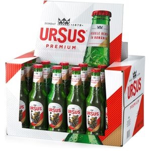 Bere blonda Ursus bax 0.33L x 24 sticle