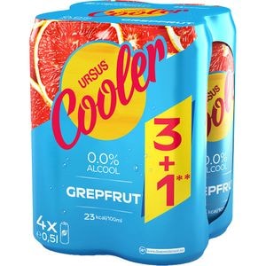 Bere cu arome Ursus Cooler Grapefruit 3+1 bax 0.5L x 4 doze