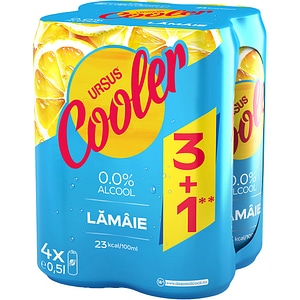 Bere cu arome Ursus Cooler Lamaie 3+1 bax 0.5L x 4 doze