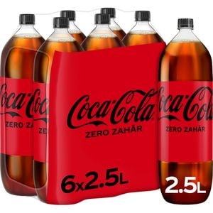Bautura racoritoare carbogazoasa COCA-COLA Zero Zahar bax 2.5L x 6 sticle