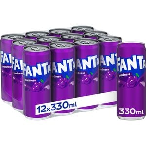Bautura racoritoare carbogazoasa FANTA Madness Struguri bax 0.33L x 12 doze