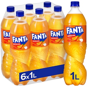 Bautura racoritoare carbogazoasa FANTA Orange bax 1L x 6 sticle