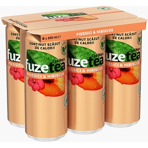 Bautura racoritoare necarbogazoasa FUZETEA Peach bax 0.33L x 6 doze