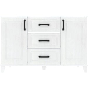 Comoda dormitor Nordic, alb, 130 x 50.5 x 85 cm