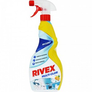 Solutie de curatare pentru suprafete baie RIVEX Multi Clor Lamaie Spray, 750 ml