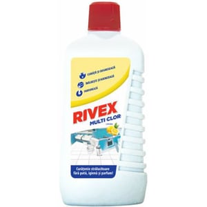 Solutie de curatare pentru suprafete baie RIVEX Multi Clor Lamaie, 900 ml