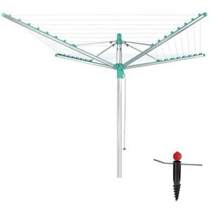 Uscator rufe de gradina LEIFHEIT Linomatic 400 Easy, cu suport betonare, turcoaz