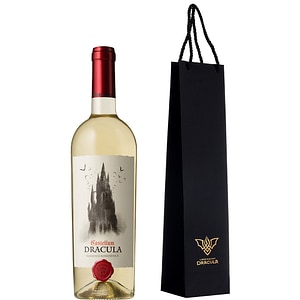Vin alb sec Castellum Dracula Tamaioasa Romaneasca + Wine Bag, 0.75L