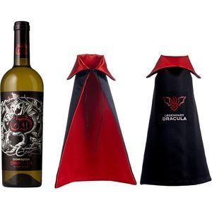 Vin alb sec Dominion Dracula Fume Blanc + Mini Pelerina Sticla, 0.75L
