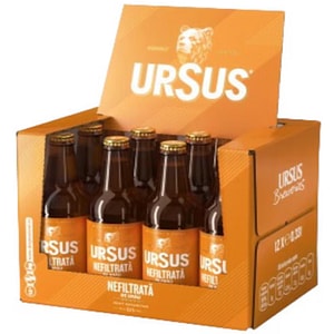 Bere blonda Ursus Nefiltrata bax 0.33L x 12 sticle