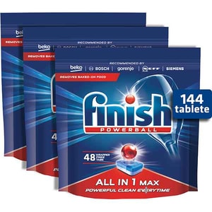 Detergent pentru masina de spalat vase FINISH All in One Max, 3 x 48 tablete