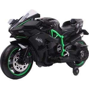 Motocicleta electrica copii NOVOKIDS Ninja Premium Motocross, 3-8 ani, 12V, 6 km/h, negru-verde