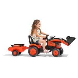 Tractor kubota cu remorca si excavator, FALK, 2065AM, portocaliu