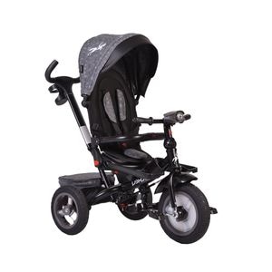 Tricicleta cu copertina detasabila NOVOKIDS jockey trike, cu far luminos si melodii, gri