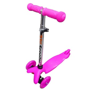 Trotineta Scooter pentru copii, Salamadra Kids, cu roti luminoase, ghidon ajustabil, roz