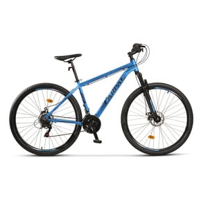 Bicicleta MTB-HT, 21 viteze, Roti 29 Inch, Cadru Aluminiu 6061, Frane pe Disc, Carpat C2984C, Albastru cu Design Negru