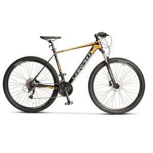 Bicicleta Mountain Bike CARPAT PRO C29227H LIMITED EDITION, Roti 29 inch, Echipare Shimano Altus 27 viteze, Frane Hidraulice Disc, Cadru Aluminiu, Culoare Negru/Portocaliu