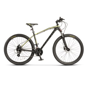 Bicicleta Mountain Bike CARPAT PRO C27225H, Roti 27.5 inch, Echipare Shimano Altus 24 viteze, Frane Hidraulice Disc, Cadru Aluminiu, Culoare Negru/Galben
