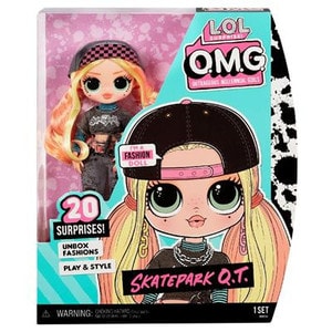 Set papusa L.O.L. Surprise! OMG Skatepark Q.T. Fashion Doll cu 20 de Surprize
