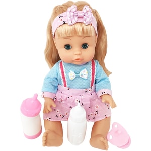 Papusa Bebelus Sweet Baby Doll cu accesorii, sunete, care bea si elimina lichidele