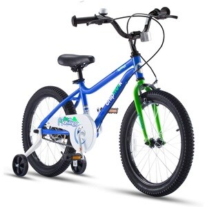 Bicicleta Copii 5-7 ani, Roti 18 Inch, Roti Ajutatoare, ChipMunk  CMA1801C, Albastru cu Design Alb