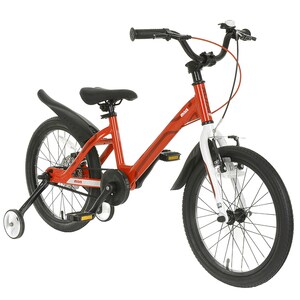Bicicleta Copii 4-6 ani, Roti 16 Inch, Cadru Aluminiu, Roti Ajutatoare, Mars M1601C, Rosu cu Design Alb