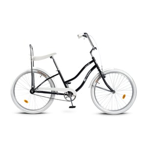 Bicicleta CITY Carpat Liberta C2694A, Roti 26 inch, Frana V-Brake, Cadru Negru cu Design Alb