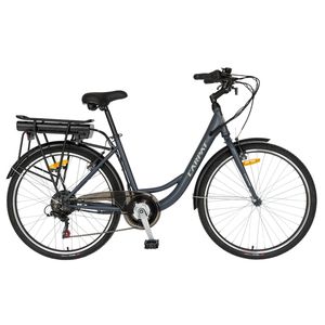 Bicicleta Electrica City (E-Bike), Roti 26 Inch, Motor 250W, Autonomie Max 60 Km, Carpat C261TE Gri/Alb