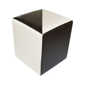 Taburet Cub, piele ecologica, 38 x 42 x 38 cm, mozaic