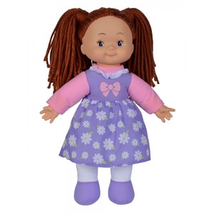 Papusa Flower Dolly Simba Din Material Textil 38Cm Cu Parul Maroniu