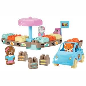 Joc de Construit Ecoiffier Piata Twee Pop Abrick cu Masina si 3 Figurine