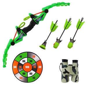 Set Arc Verde cu 3 sageti, Binoclu si Tinta, Salamandra Kids