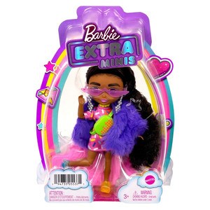 Papusa Barbie Extra Minis, cu par Negru si accesorii