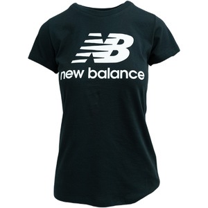 Tricou femei New Balance Essentials Stacked Logo, Negru, XL