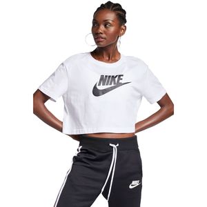 Tricou femei Nike Sportswear Essential Cropped Logo, Alb, M