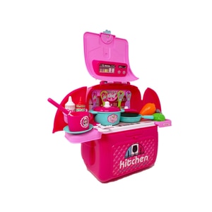 Set Bucatarie Salamandra Kids Valiza 3 in 1 de Jucarie cu accesorii, Verde