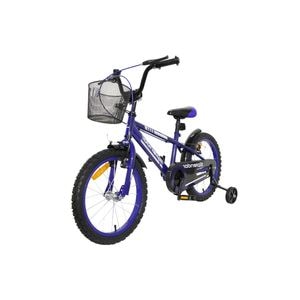 Bicicleta pentru copii NOVOKIDS Splend'Or Boom Edition, Cu cosulet, Roti 20" inch, Maxim 50 kg, Cadru din otel, Roti ajutatoare detasabile, Ghidon reglabil pe inaltime, Albastru