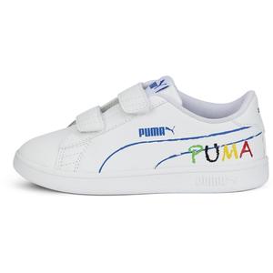 Pantofi sport copii Puma Smash v2 Home School, Alb, 29