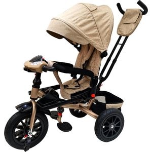 Tricicleta cu copertina, NOVOKIDS super trike, cu melodii si lumini, crem