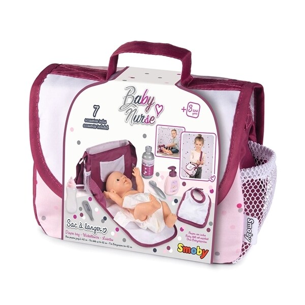 Gentuta Smoby de Infasat pentru Papusi cu Accesorii Baby Nurse Changing Bag