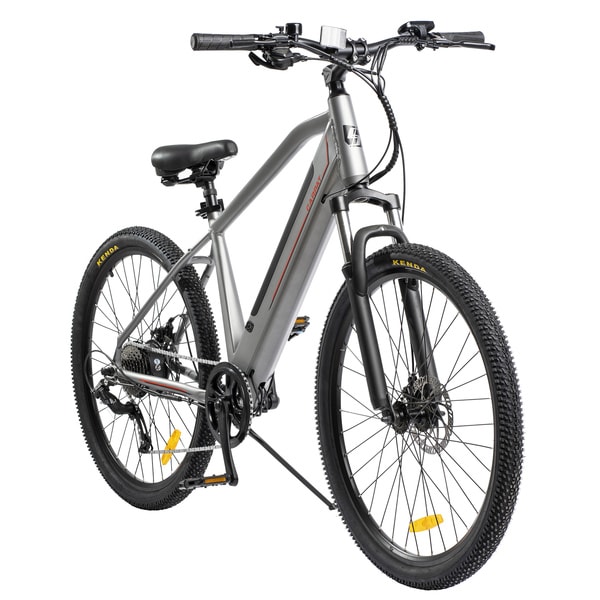 Bicicleta Electrica MTB (E-Bike), Roti 27.5 Inch, Motor 250W, Autonomie Max 60 Km, 8 viteze, Carpat C27176E, culoare Gri/Rosu