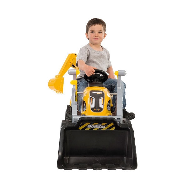 Tractor cu pedale SMOBY Builder Max, cu remorca, galben