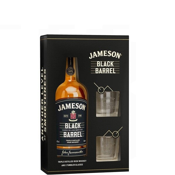 Whisky Jameson Black Barrel, 0.7L + 2 pahare
