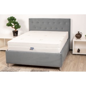 Saltea cu memorie Somnart XXL Memory Plus 90x200, inaltime 25 cm, pentru persoane supraponderale, husa Aloe Vera detasabila, rulata, fermitate mare