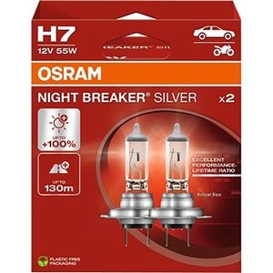 Bec auto OSRAM Night Breaker Silver, 55W, 12V, H7, 2buc